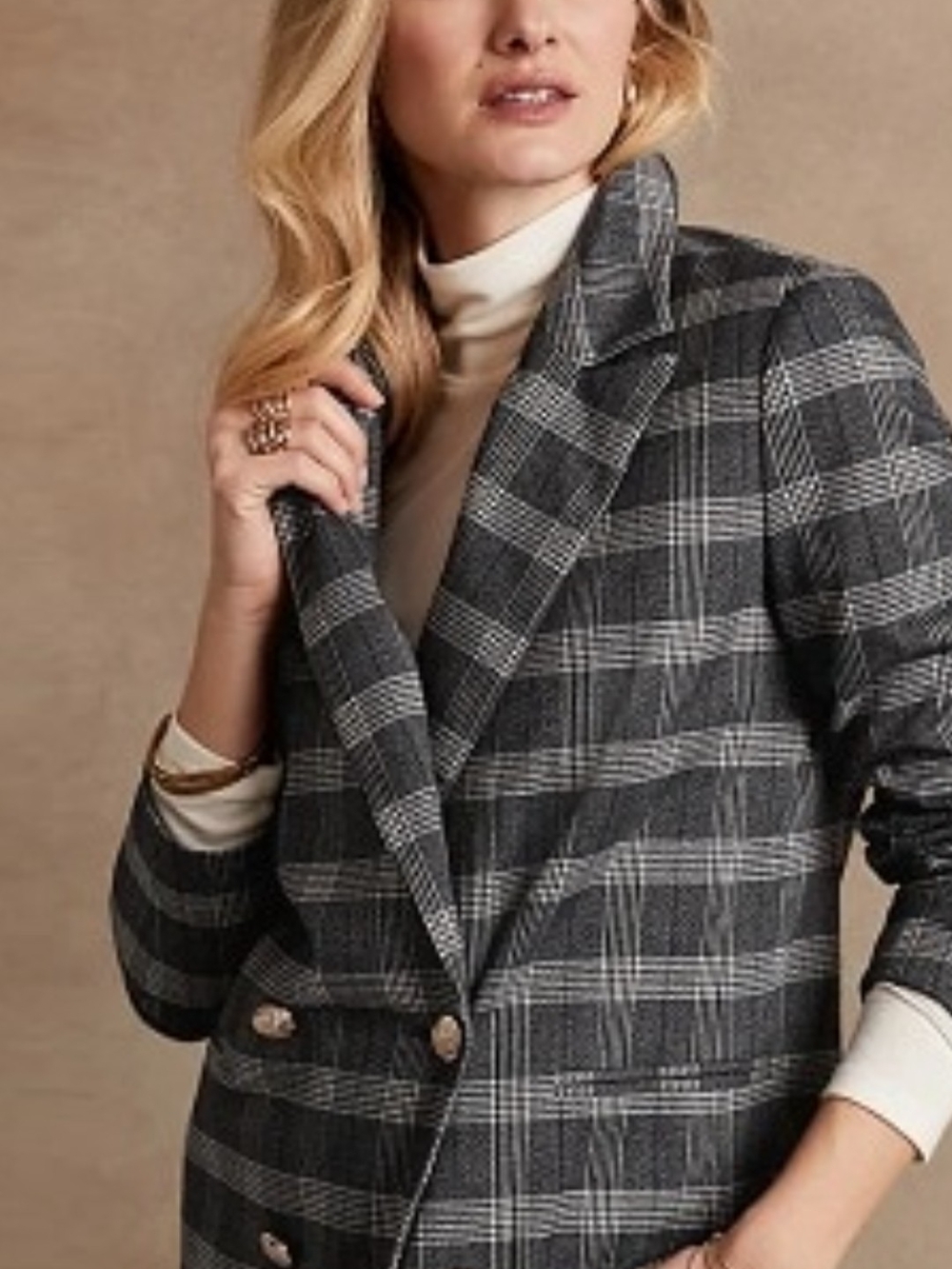 Banana Republic Sophisticated Plaid Preppy Old Money Blazer Sz. 6